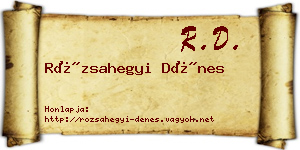 Rózsahegyi Dénes névjegykártya